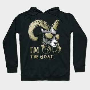 I'm The Goat Bling Cool and Funny Music Animal with Headphones and Sunglasses Hoodie